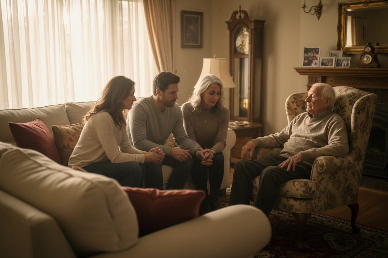 Family discussing End-of-Life options